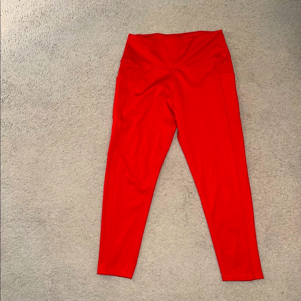 Red leggings